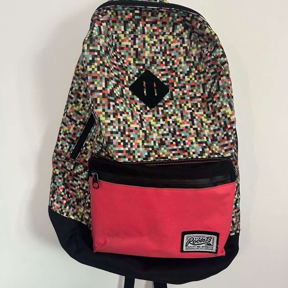 Roots Pink and Black Backpack